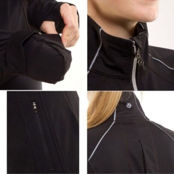 Lululemon Run Stay On Course Peplum Jacket Black Reflective 6 - Picture 5 of 10